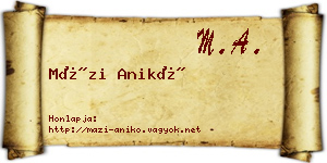 Mázi Anikó névjegykártya